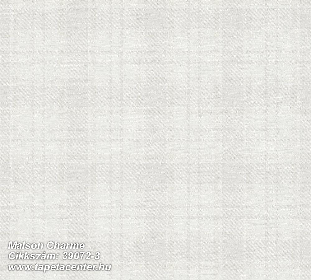Kockás,retro,textil hatású,textilmintás,bézs-drapp,fehér,szürke,súrolható,vlies tapéta 